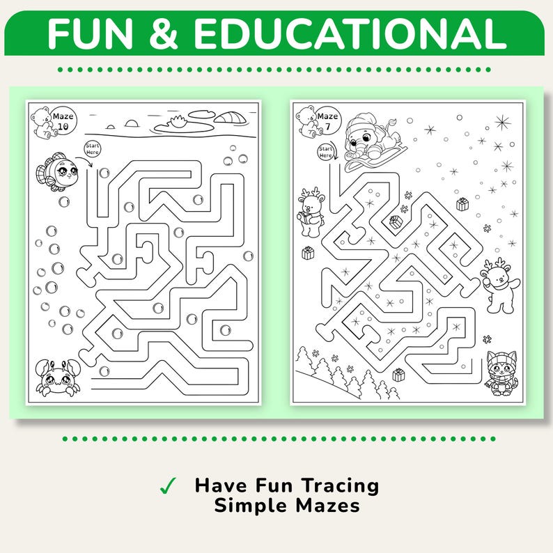 Pre-K Maze Worksheets: Fun Mazes to Learn Letters & Practice Pencil Control (Printable PDF) image 5