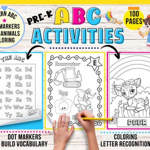 Práctica de letras y educación temprana para niños pequeños, actividades de aprendizaje del alfabeto para niños pequeños, cuaderno de aprendizaje preescolar, actividades preescolares