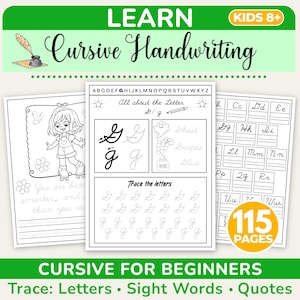 Die Schreibschrift wird einfach geübt: Buchstaben, Wörter & Zitate (druckbare Arbeitsblätter)