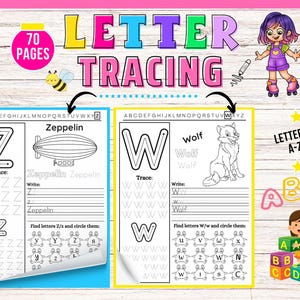 Cuaderno de formación de letras, Trazar letras, Hojas de trabajo de letras, Aprender a escribir, Reconocimiento de letras, Práctica de escritura a mano, Trazar el alfabeto