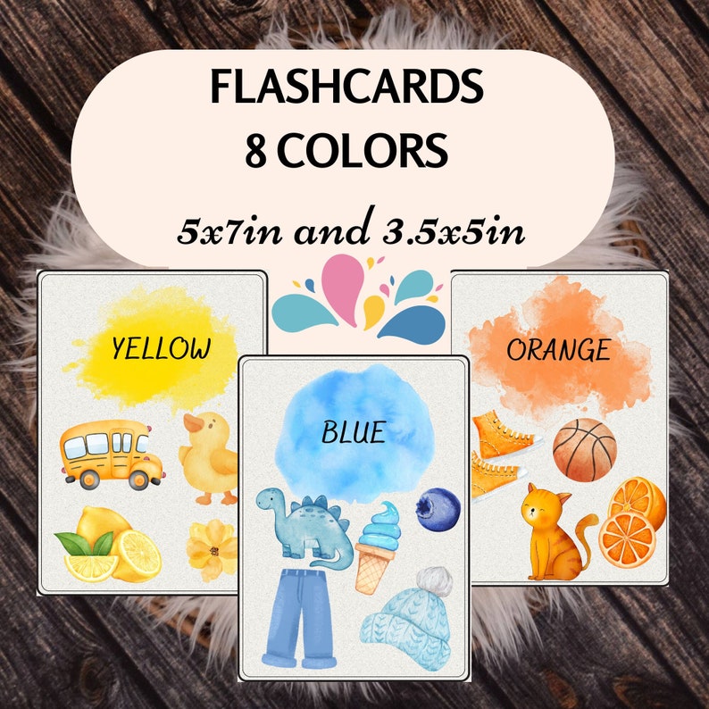 Flashcards for Kids Learning Colors Montessori Printables Etsy