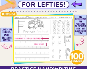 Channie's Foglio Di Lavoro Per Scrittura A Mano Visiva, 1° - 3° Elementare, 40 Fogli, 80 Pagine, Con Blocchi Colorati Per Imparare A Scrivere