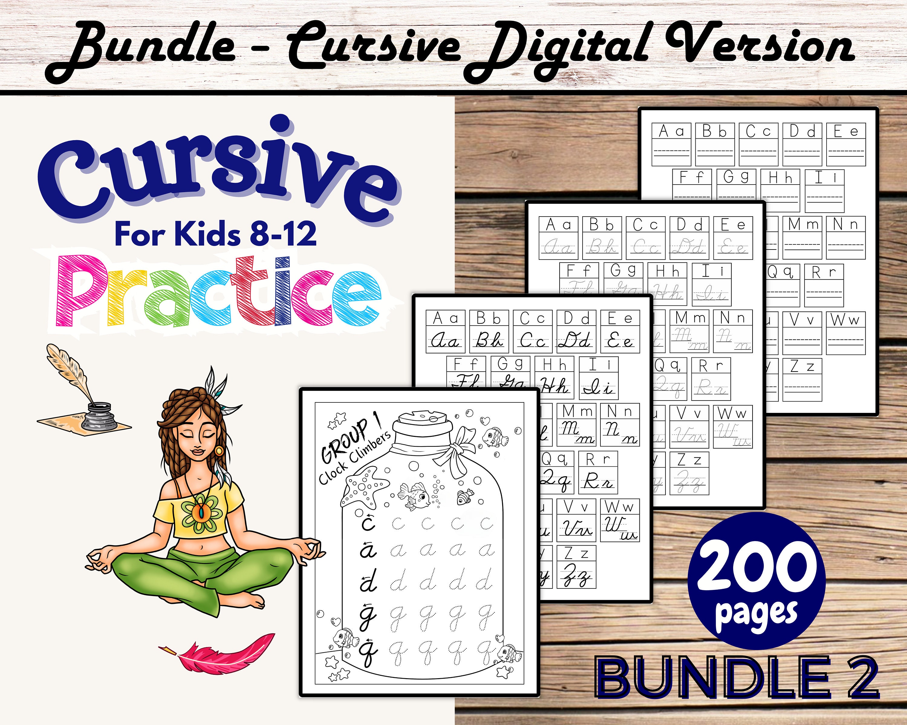 Cursive Workbook for Kids & Teens 8-12, Cursive Alphabet Practice ...