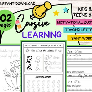 Cursive Handwriting Workbook For Kids Ages 8-12 Bible