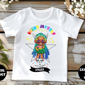 Diseños lindos para niños, PNG lindo, descarga digital de cita inspiradora, clipart de superpoderes para niños, diseño motivacional imprimible, arte de amor propio