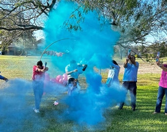 Gender Reveal MEDIUM Extinguisher/Color Blaster w/ FREE Confetti Powder Cannon!