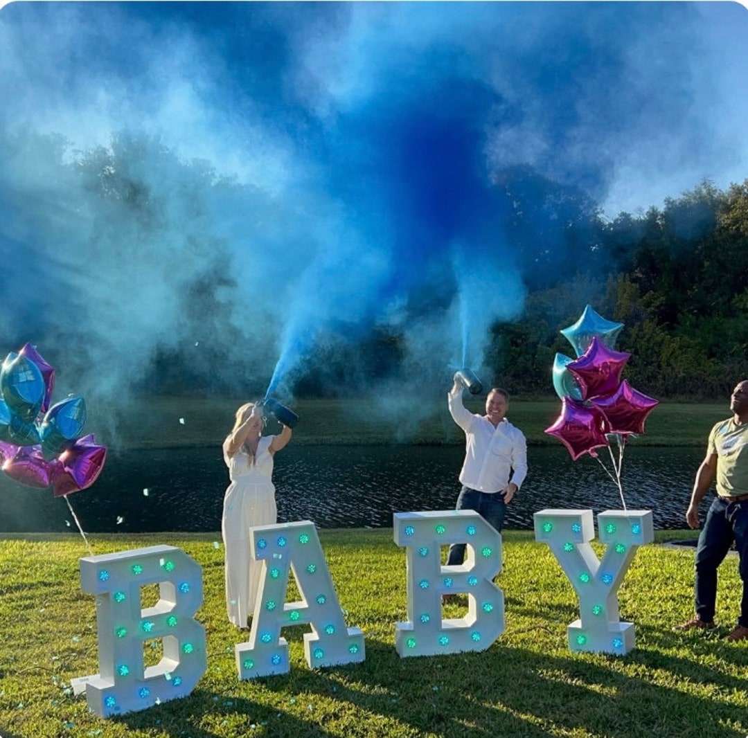 Blue Gender Reveal Powder Cannons- Fast Shipping!