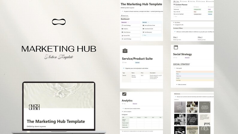 Marketing Hub Notion Template - Etsy