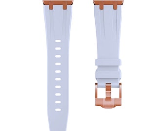 Bracelet de montre en caoutchouc FKM premium pour Apple Watch, blanc