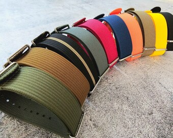 Premium Ribbed Nylon NATO G10 Watch Band Zulu Army Military Strap 18mm 20mm 22mm