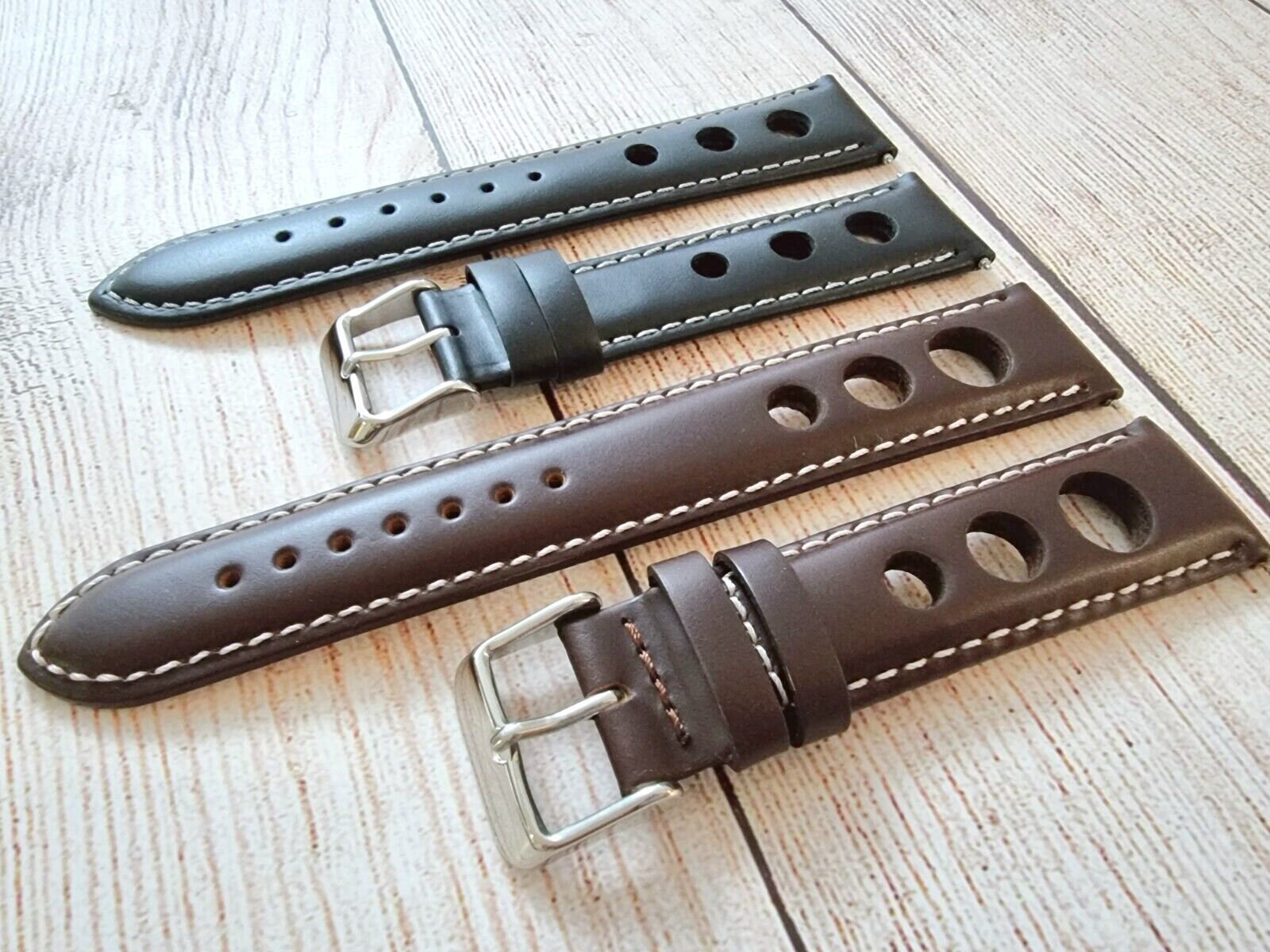 Premium Leather Hole Punch Padded Watch Strap Band 18mm 20mm Etsy