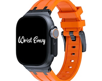 Bracelet de montre en caoutchouc FKM premium pour Apple Watch orange