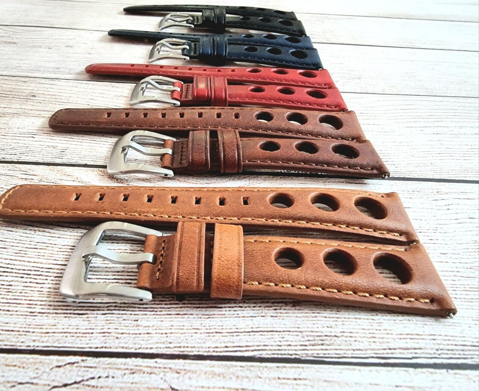 20/22/24mm Custom Leather Watch Strap Buckles 24mm / 10set