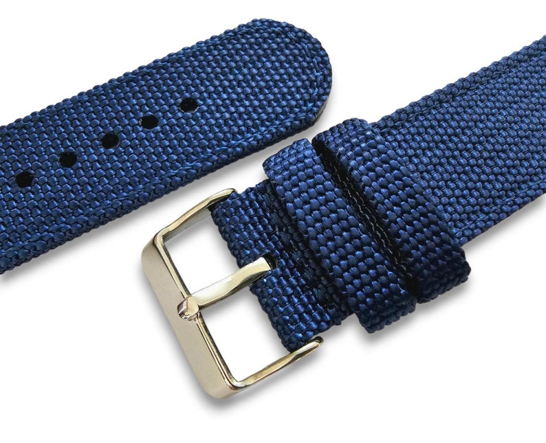 Bracelet de montre en toile à voile 18 mm, 20 mm, 22 mm, 24 mm, vert kaki, rouge bleu noir, remplacement rapide, champ militaire Royal Blue
