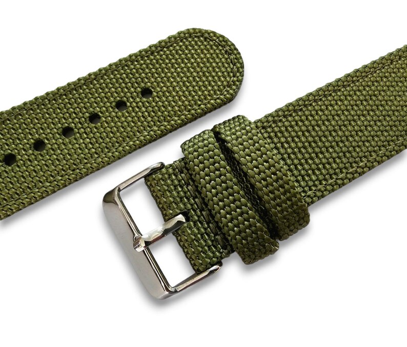 Bracelet de montre en toile à voile 18 mm, 20 mm, 22 mm, 24 mm, vert kaki, rouge bleu noir, remplacement rapide, champ militaire Army Green