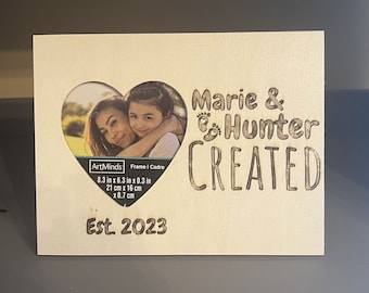 Custom Baby Photo Frame: Personalized Keepsake Gift | Laser Engraved Wood Baby Shower Gift