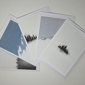 5x cartes de voeux de Noël | Jeu de cartes | Montagnes, Arbre de Noël