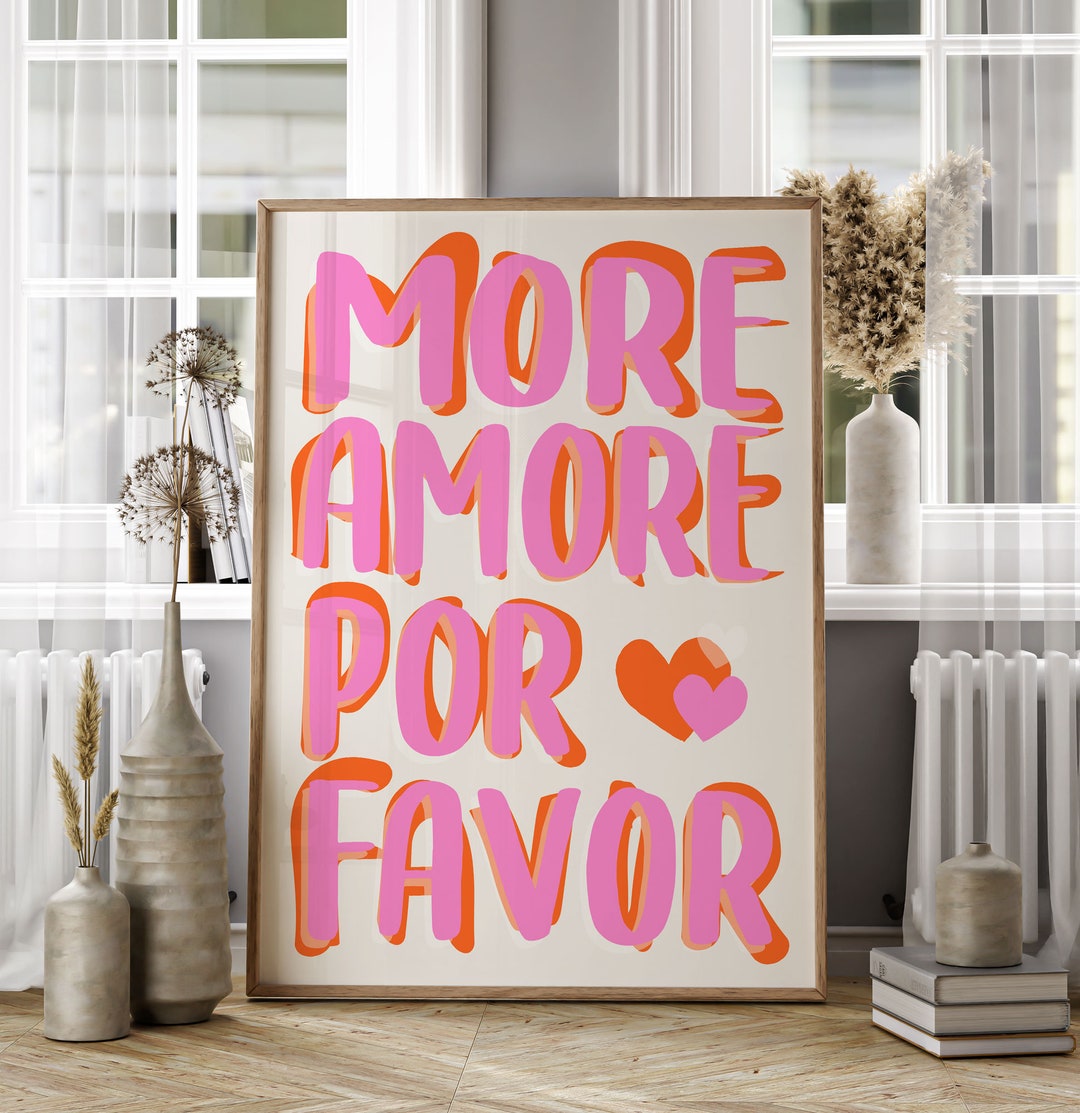 More Amore Pour Favor Digital Download Print Typography Aestethic Wall ...