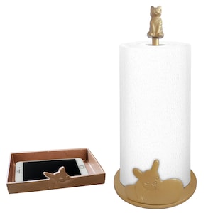 Porta asciugamani di carta in ghisa Golden Baby Bulldog