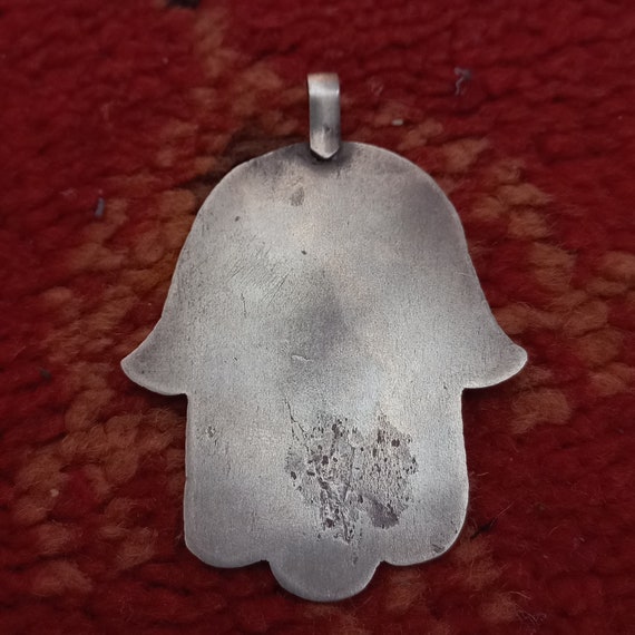 antique silver berber pendant KHAMSA from MOROCCO… - image 3