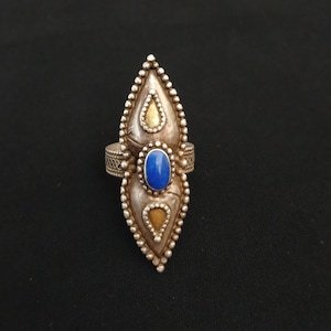 Anillo de plata antiguo de Kazajstán. Joyas de plata antiguas