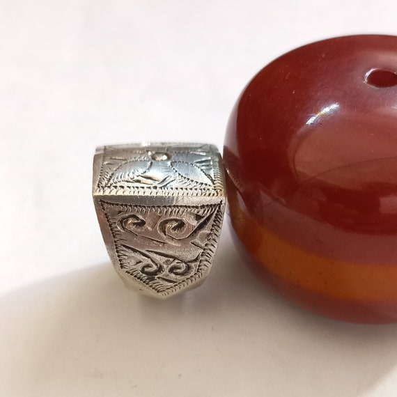 Antique silver berber ring hand engraved from MOR… - image 2