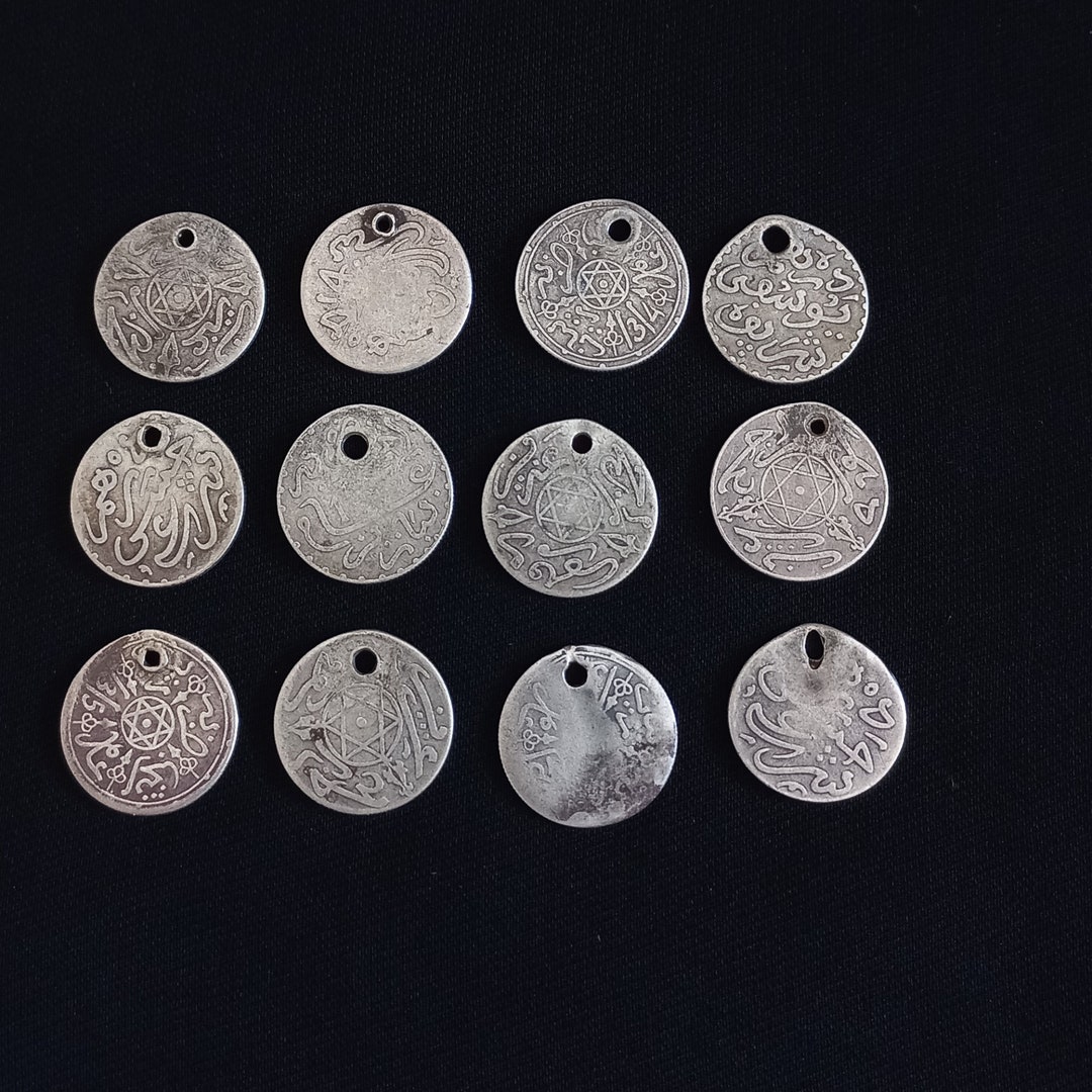 12 Ancient Berber Silver Coins From MOROCCO. Antique Berber - Etsy