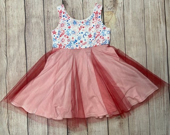 Fourth of July girls tulle dress