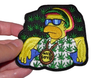 Patch Homer One Love Renfort Écusson brodé thermocollant