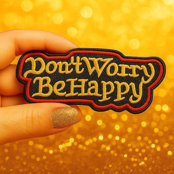 Patch "Don't Worry Be Happy" à Repasser - 3 Cm