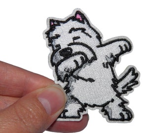 Patch Chien dab Renfort Écusson brodé thermocollant