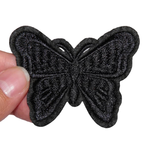 Black butterfly patch Reinforcement Embroidered iron-on badge