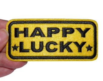 Happy Lucky Reinforcement Embroidered iron-on patch