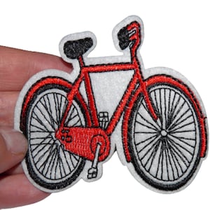 Red Bike Patch Reinforcement Embroidered iron-on badge