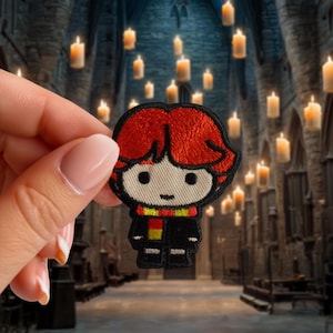 Official Harry Potter Ron Weasley Iron-On Patch | Embroidered Gryffindor Badge | Custom Clothing Reinforcement