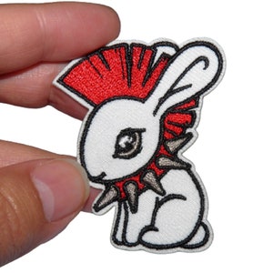 Punk Rabbit Patch Reinforcement Embroidered Iron-on Badge