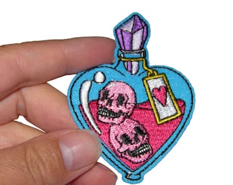 Patch Flacon Potion philtre d'amour Renfort Écusson brodé thermocollant