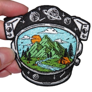 Cosmonaut Helmet Patch Reinforcement Embroidered iron-on badge