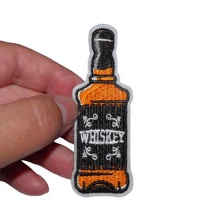 Whiskey Bottle Patch Reinforcement Embroidered Iron-on Badge Superior Quality Unique Accessory