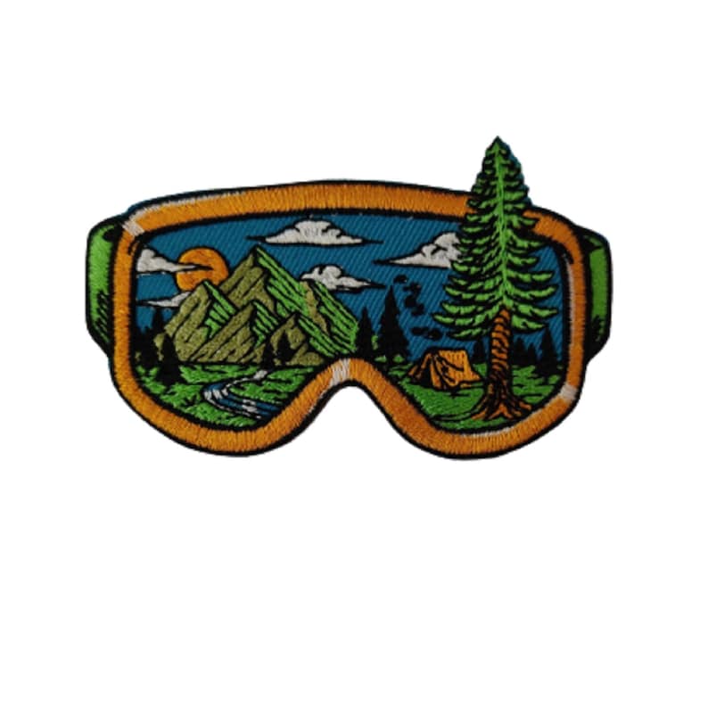 Patch Lunettes de ski nature Renfort Écusson brodé thermocollant image 2