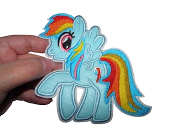 Magic Rainbow Pony Patch Regenbogenverstärkung, bestickter Aufnäher zum Aufbügeln