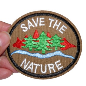 Patch Save The Nature Renfort Écusson brodé thermocollant