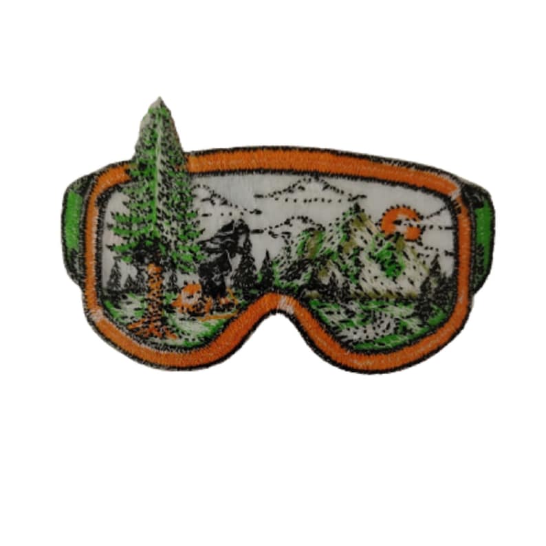 Patch Natural ski goggles Reinforcement Embroidered iron-on badge image 3