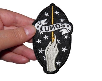 Patch Baguette Magique Lumos Renfort Écusson brodé thermocollant