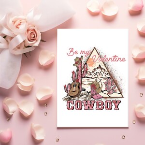 Western Valentine&#39;s Day Card | Printable Valentine&#39;s Card | Printable Valentines Day Card | Be my valentine cowboy | Cowboy Valentine Card