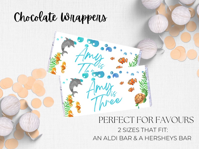 Under the Sea Chocolate Bar Wrapper - INSTANT DOWNLOAD , Aldi Chocolate ...