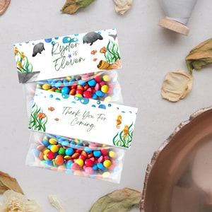 Ocean Theme Birthday Candy Topper -Lolly Bag Topper, Thank You Favour, Kids Birthday Party Gift, Kids Birthday Party Favour,Printable Favour