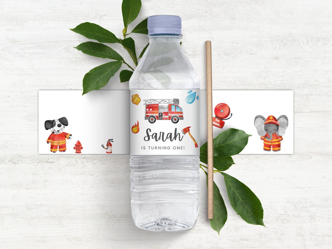 Firehouse Labels Firehouse Water Bottle Label -editable, Printable, Instant Download ...