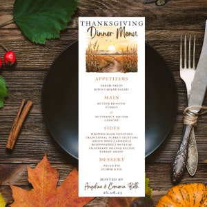 Thanks Giving Dinner Menu -instant download, editable,printable, template, thanks giving, modern thanks giving dinner menu,thanksgiving menu