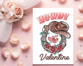 Howdy Valentine Valentine's Day Card | Printable Valentine's Card | Printable Valentines Day Card |Pun Valentine's Day Card |Howdy Valentine